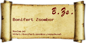 Bonifert Zsombor névjegykártya